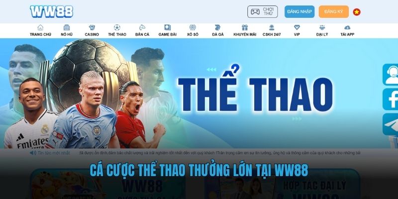 Cá cược thể thao thưởng lớn tại WW88